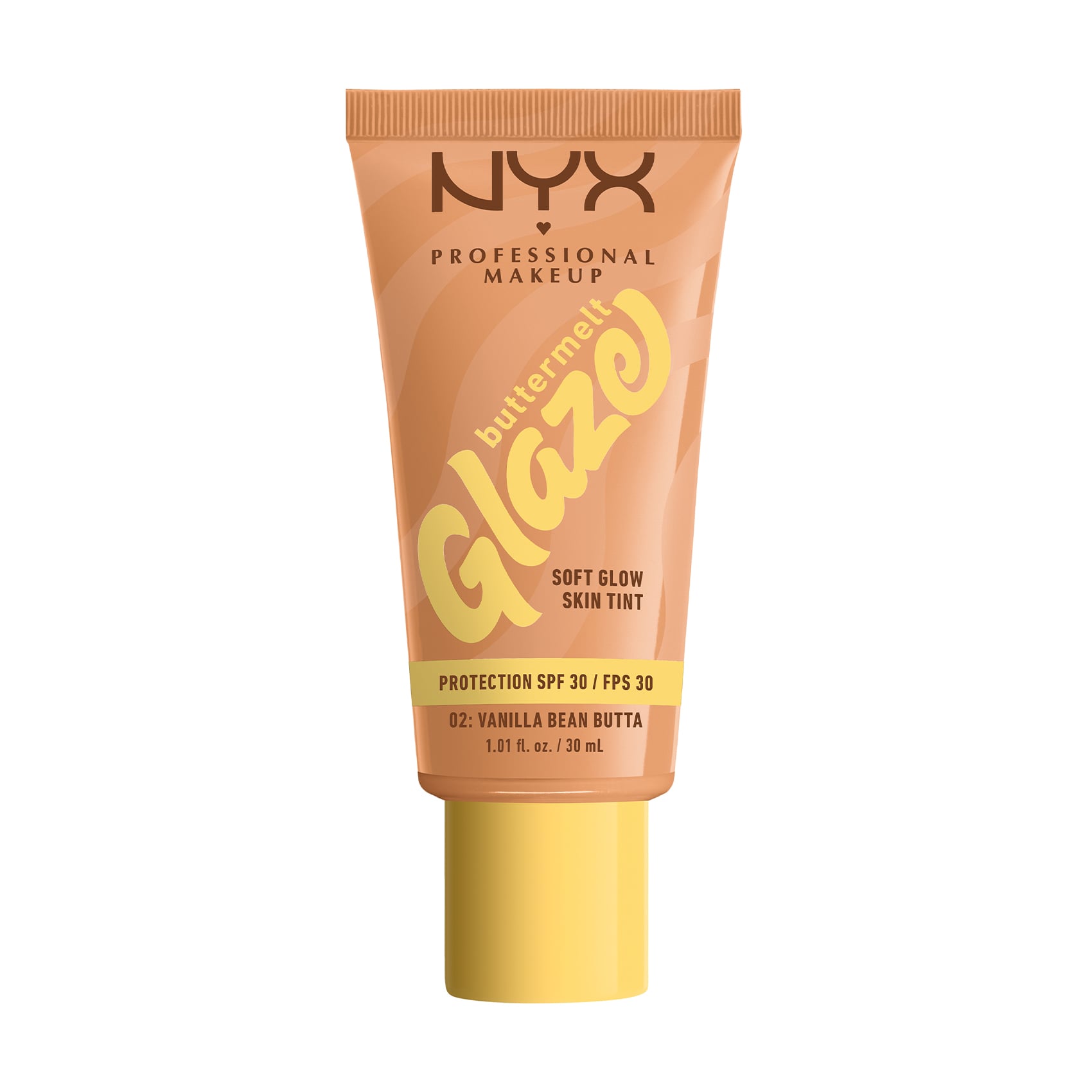 Тональна основа-тінт для обличчя NYX Professional Makeup Buttermelt Glaze Soft Glow Skin Tint, SPF 30, 02 Vanilla Bean Butta, 30 мл