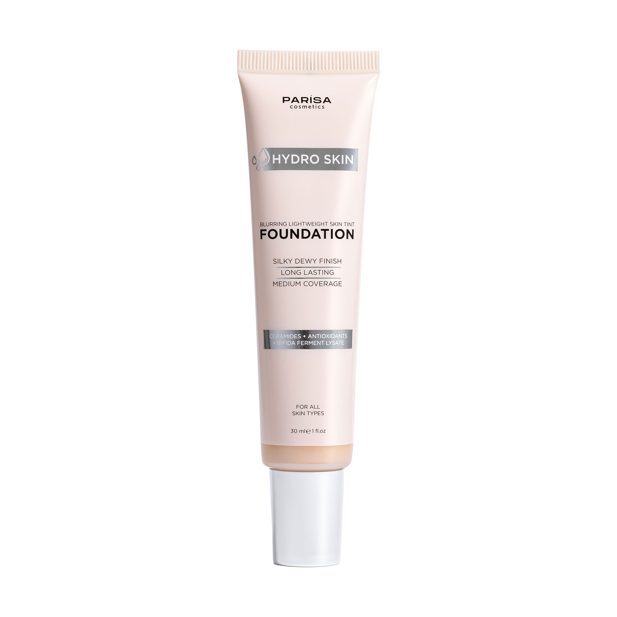 Тональна основа-тінт для обличчя Parisa Cosmetics Hydro Skin Blurring Lightweight Tint Foundation, 04 Soft Tan, 30 мл